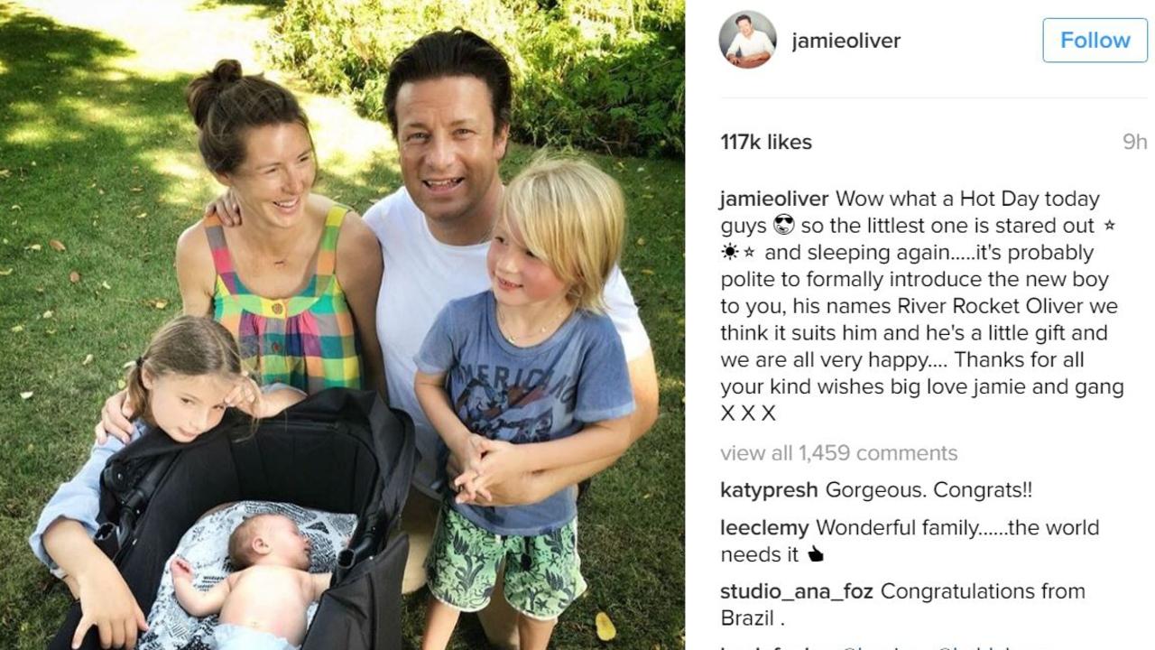 Jamie Oliver’s reputation as a family man also helped build his popularity. Picture: Instagram