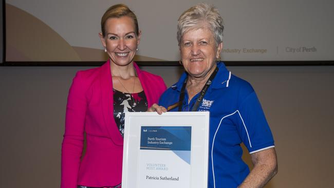 New Gold Coast Tourism CEO Annaliese Battista (left). She is departing her role with the City of Perth leading the directorate responsible for City Economic Development and Activation. Here she is with City of Perth tourism award winner Patricia Sutherland.