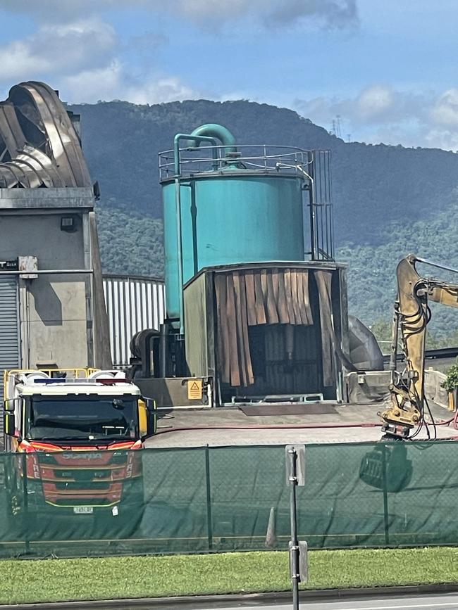 The waste sorting facility has been completely destroyed by the fire. Photo: Dylan Nicholson