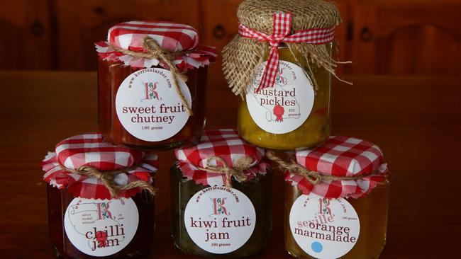 In addition to chilli jam, Kerrie also makes sweet fruit chutney, mustard pickles, kiwi fruit jam and orange marmalade.