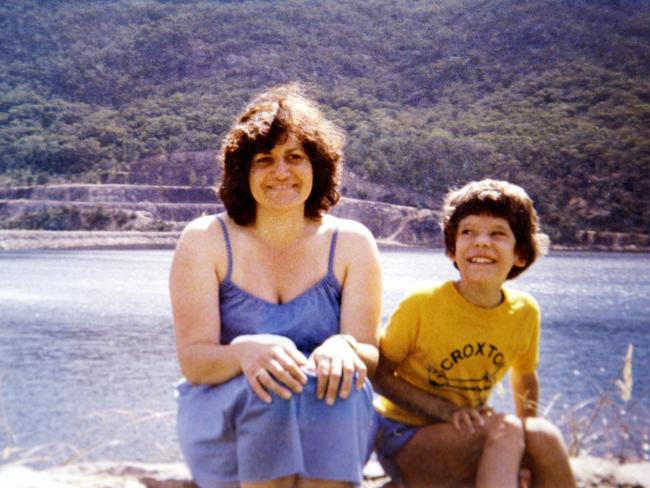 Thornbury bookshop murder victim Maria James and her son Adam at the Grampians just months before her 1989 murder