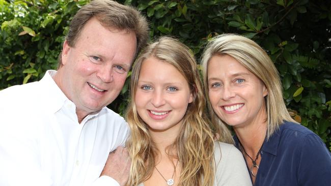 Madeleine with her parents Bill and Belinda Pulver after the incident in 2011.