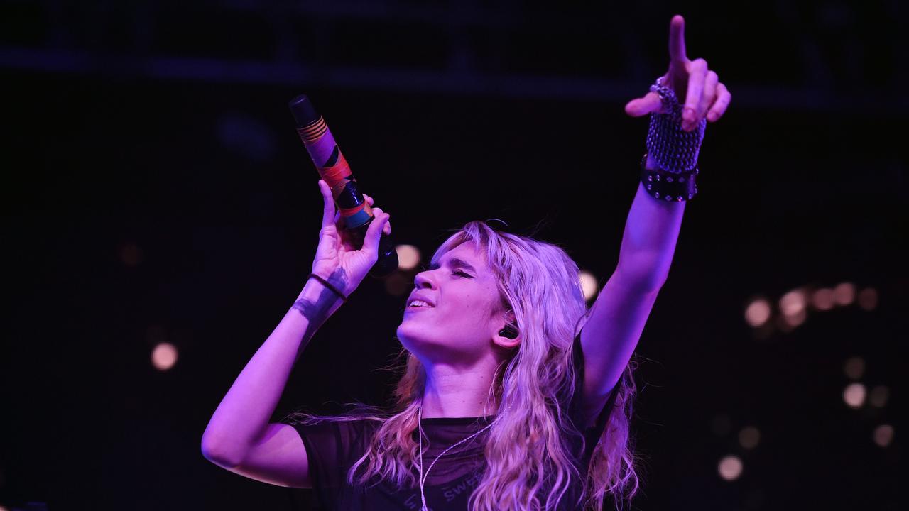 Singer, and Elon Musk’s ex, Grimes said she was “endlessly proud” of Vivian Wilson. (Photo by Mike Windle/Getty Images for Coachella)