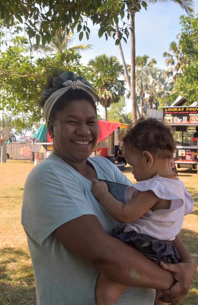 Leah Diweula and Joy Kassman enjoyed the Nightcliff Seabreeze Festival, 2023. Picture: Sierra Haigh