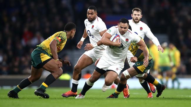 Ben Te’o played 16 times for England, including against the Wallabies at Twickenham in 2018. Picture: Getty Images