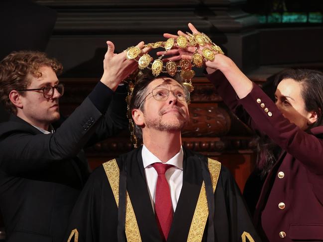 Lord Mayor Nick Reece refused to answer questions about the proposed rates discount. Picture: David Caird