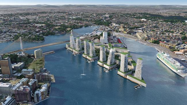 An artist’s impressions for the future development of the Glebe Island area. Image: Arterra Interactive/Rob Mirams