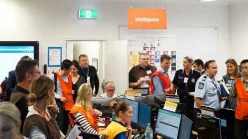 Photograph of disaster management centre - presented at a transport committee meeting at the Gold Coast City Council.