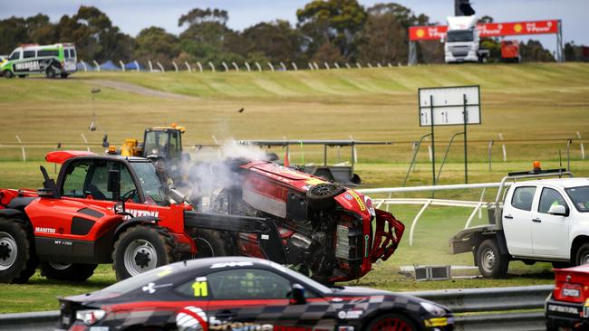 The aftermath of the crash. Picture: Ross Gibb