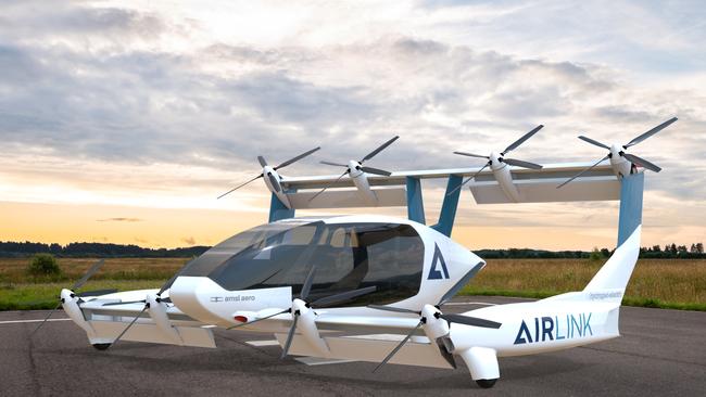 AMSL Aero's Vertiia, the world's first passenger capable hydrogen Vertical Take Off and Landing Aircraft, developed in Australia. Picture: AMSL Aero. ,