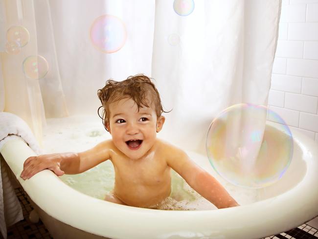 Kids can also learn swimming skills during bath time. Picture: iStock