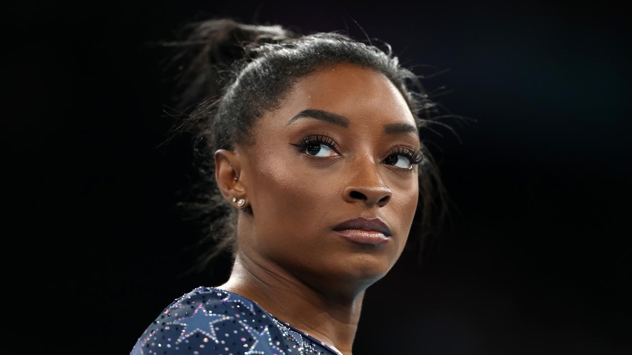 Simone Biles of Team USA during the Artistic Gymnastics Women's Team Final on day four of the Olympic Games Paris 2024 at Bercy Arena on July 30, 2024 in Paris, France. Picture: Naomi Baker/Getty Images