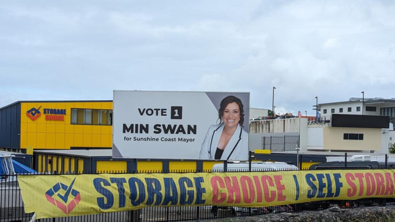 Min Swan's billboard on the Sunshine Mwy.