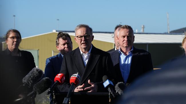 Prime Minister Anthony Albanese at last year’s announcement of investment at Macquarie Point. Picture: NCA NewsWire/ Alastair Bett