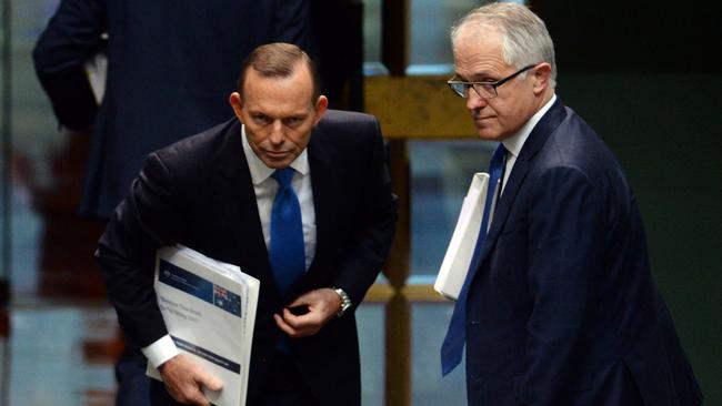 Former Prime Ministers Tony Abbott (left) and Malcolm Turnbull led Coalition governments which dealt with major social change. Picture: AAP Image