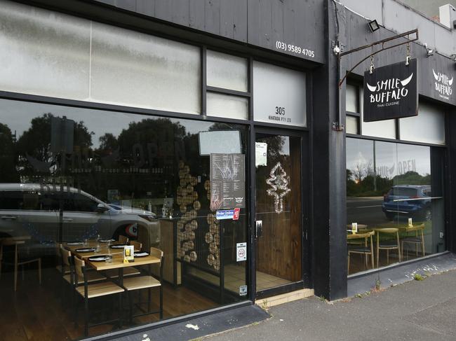 The Smile Buffalo Thai Cuisine restaurant in Black Rock is seen, Melbourne. Thursday, December 31, 2020. Photo: Daniel Pockett / The Australian