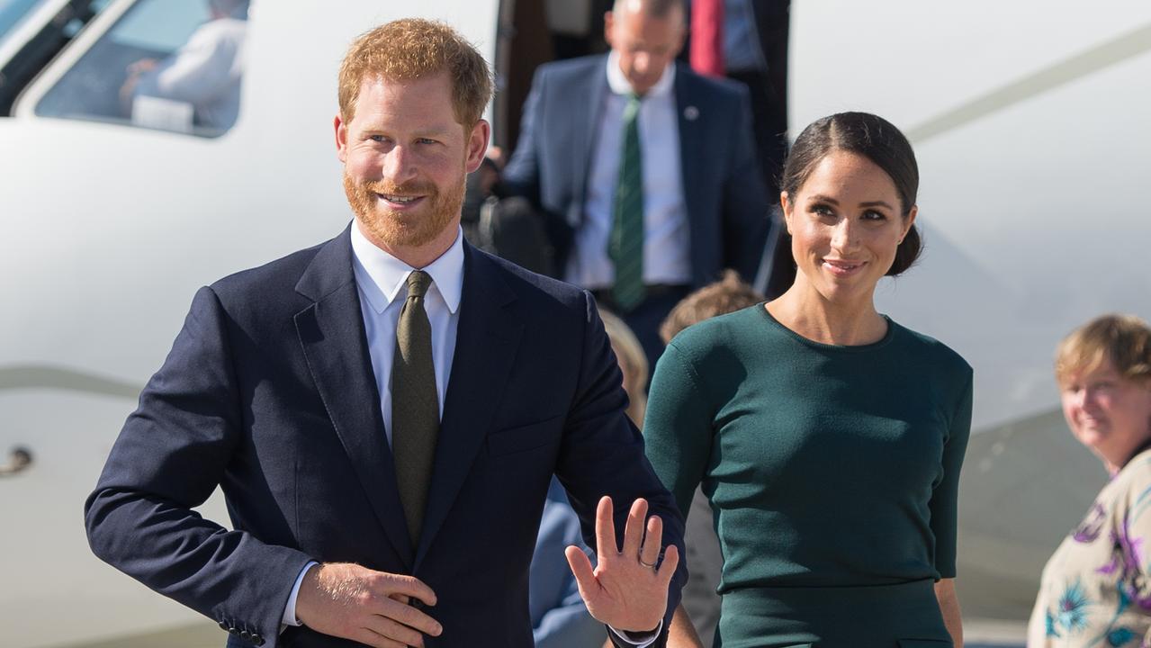 Meghan, Duchess of Sussex and Prince Harry, Duke of Sussex arriving at the airport for their visit to Ireland in July. Picture: Dominic Lipinski