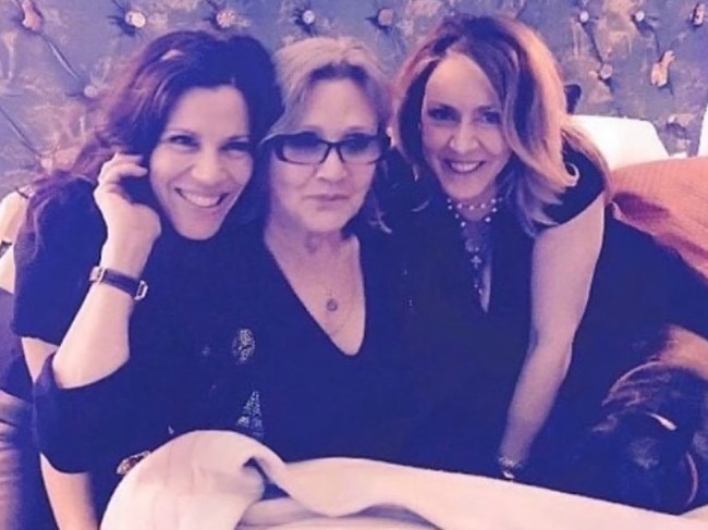 Carrie Fisher with her half-sisters Tricia and Joely. Picture: Instagram