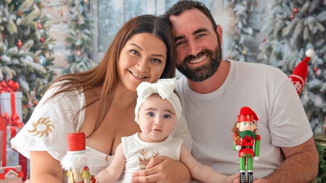 Hazel Melling named cutest baby on the Gold Coast for 2023. Photo with mum Jessica Melling and dad Tom Melling