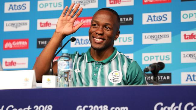 Men's 100m gold medallist Akani Simbine. Picture: Getty Images.