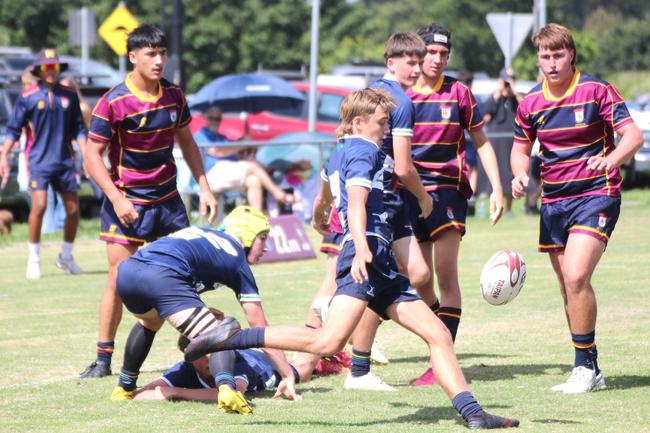 Ballymore Cup rugby action at the Albany Creek Brumbies Junior Rugby Union Club on Friday, April 12, 2024.