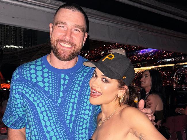 Travis Kelce with Rita Ora at one of Taylor Swift’s Sydney shows. Photo: Instagram