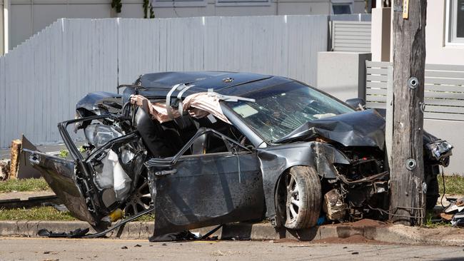 The crash scene at Beverly Hills. Picture: Julian Andrews