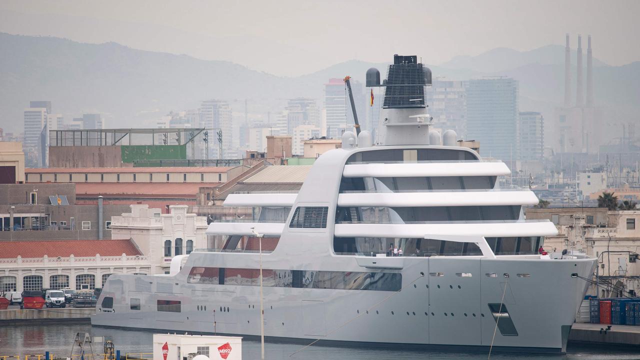 The superyacht owned by Russian billionaire Roman Abramovich. (Photo by Josep LAGO / AFP)