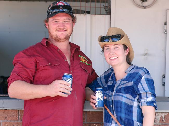 Nathan Wallace and Cara Fitzgibbon enjoying day two of the Royal Darwin Show. Picture: Glenn Campbell