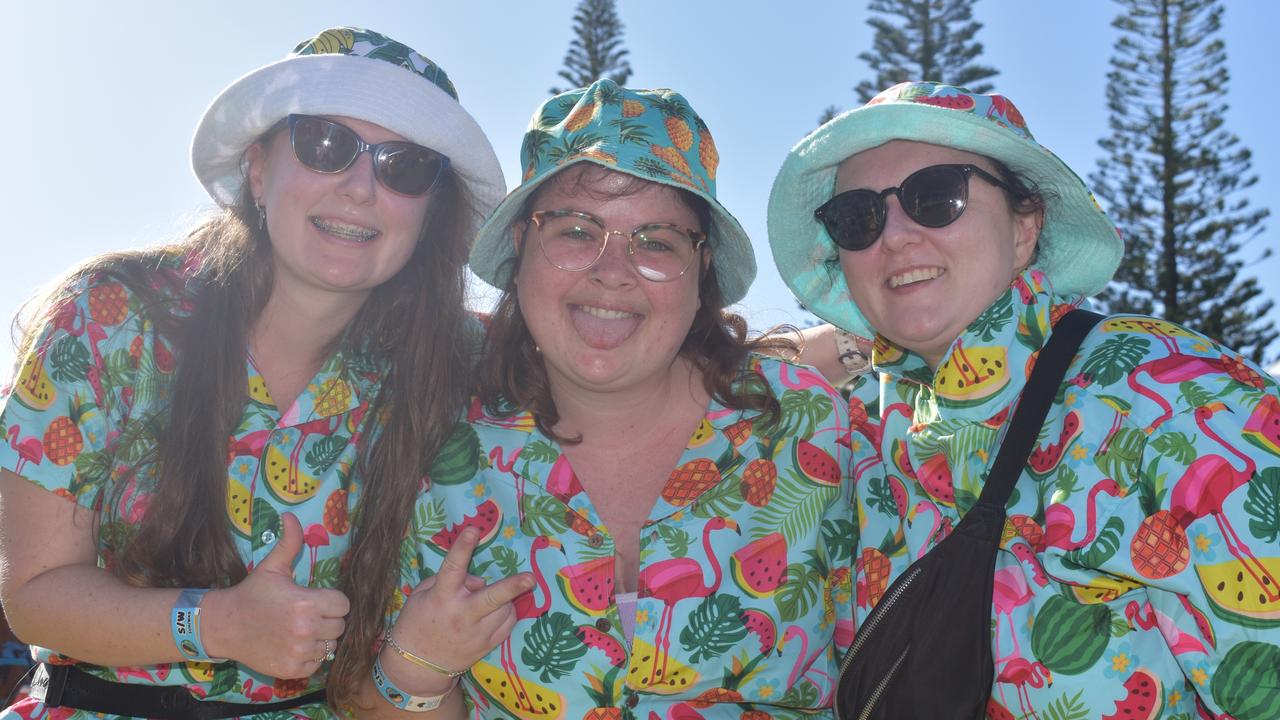 Taylah, Jess and Breanna at the 2022 Caloundra Music Festival. Photo: Elizabeth Neil