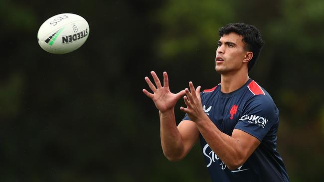 Joseph Suaalii faces stiff competition for the No.1 jumper at the Roosters. Picture: Mark Metcalfe/Getty Images