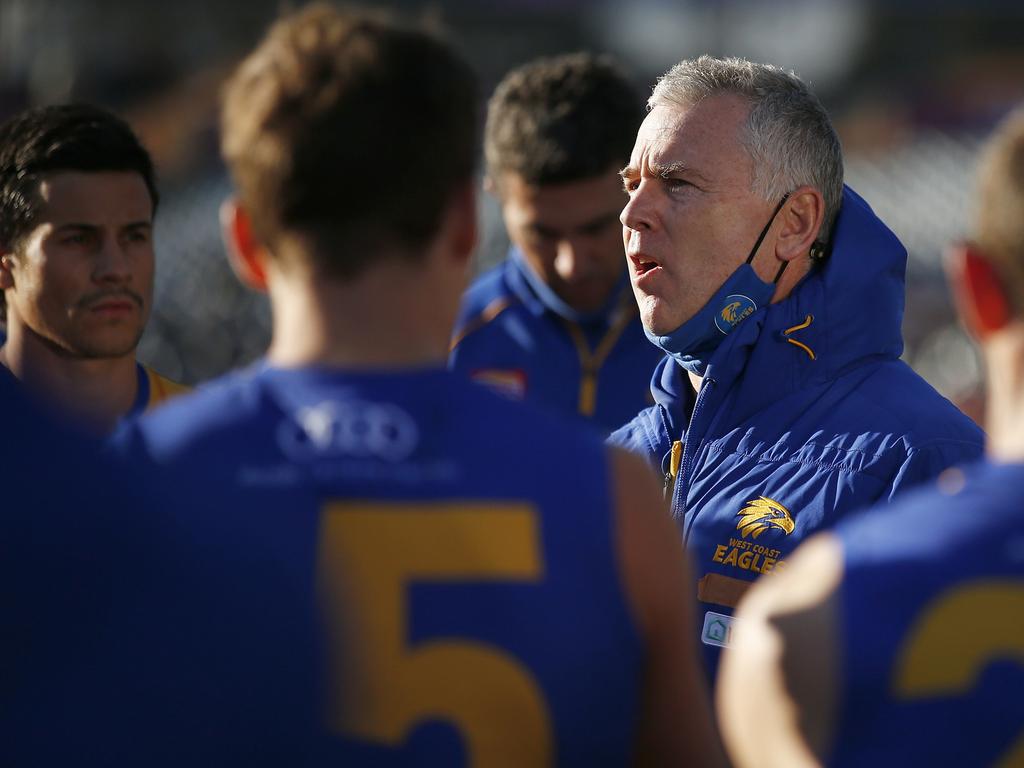 West Coast has lost its last two games in Geelong by a combined today of 189 points. (Photo by Daniel Pockett/AFL Photos/via Getty Images )