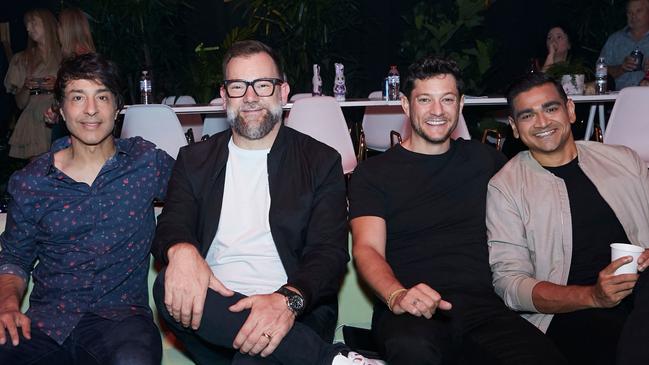 Arj Barker, Anthony 'Lehmo' Lehmann, Rob Mills and Dilruk Jayasinha. Picture: Carly Ravenhall