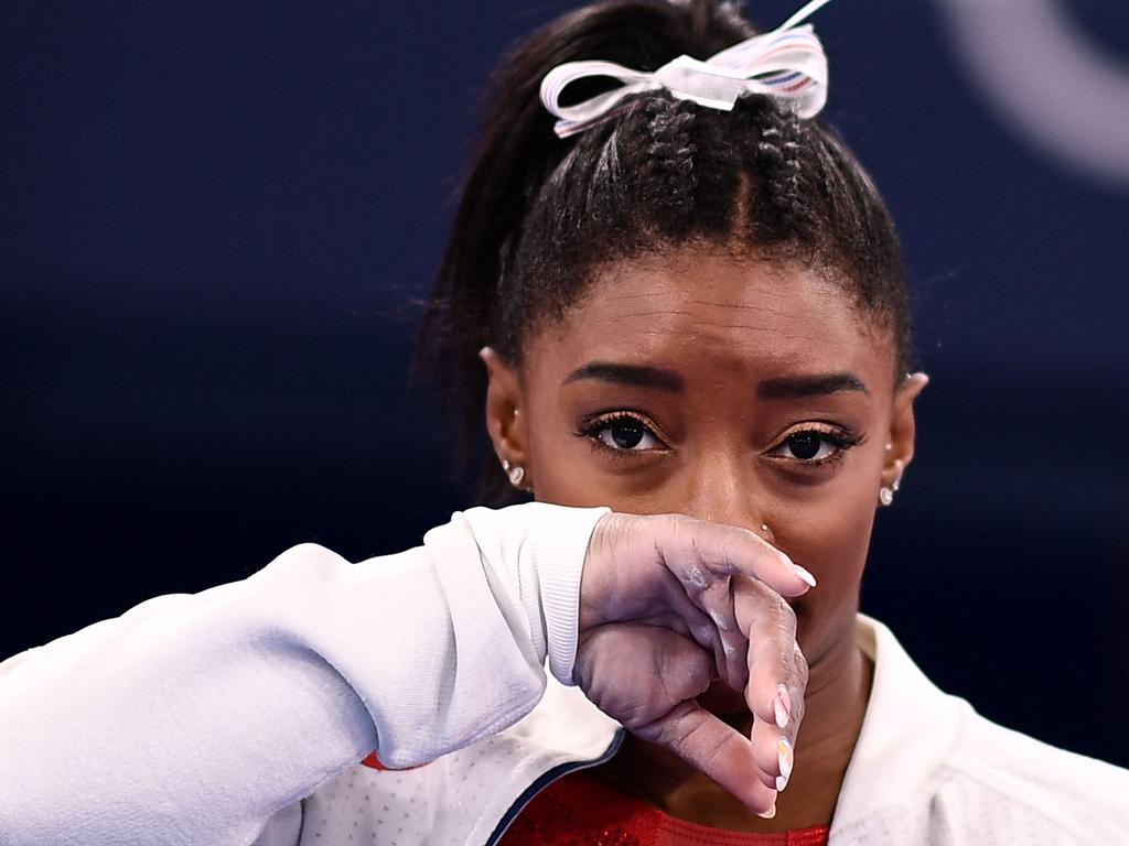 Simone Biles has withdrawn herself from the Olympics indefinitely to focus on her mental health. Picture: Loic VENANCE/AFP