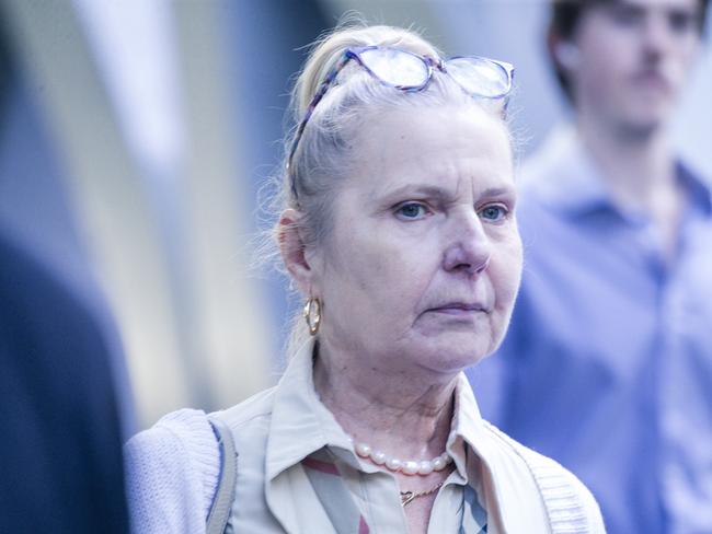 Yolanda Maria Borucki leaves her hearing at Brisbane Magistrates Court. Picture: NewsWire / Glenn Campbell