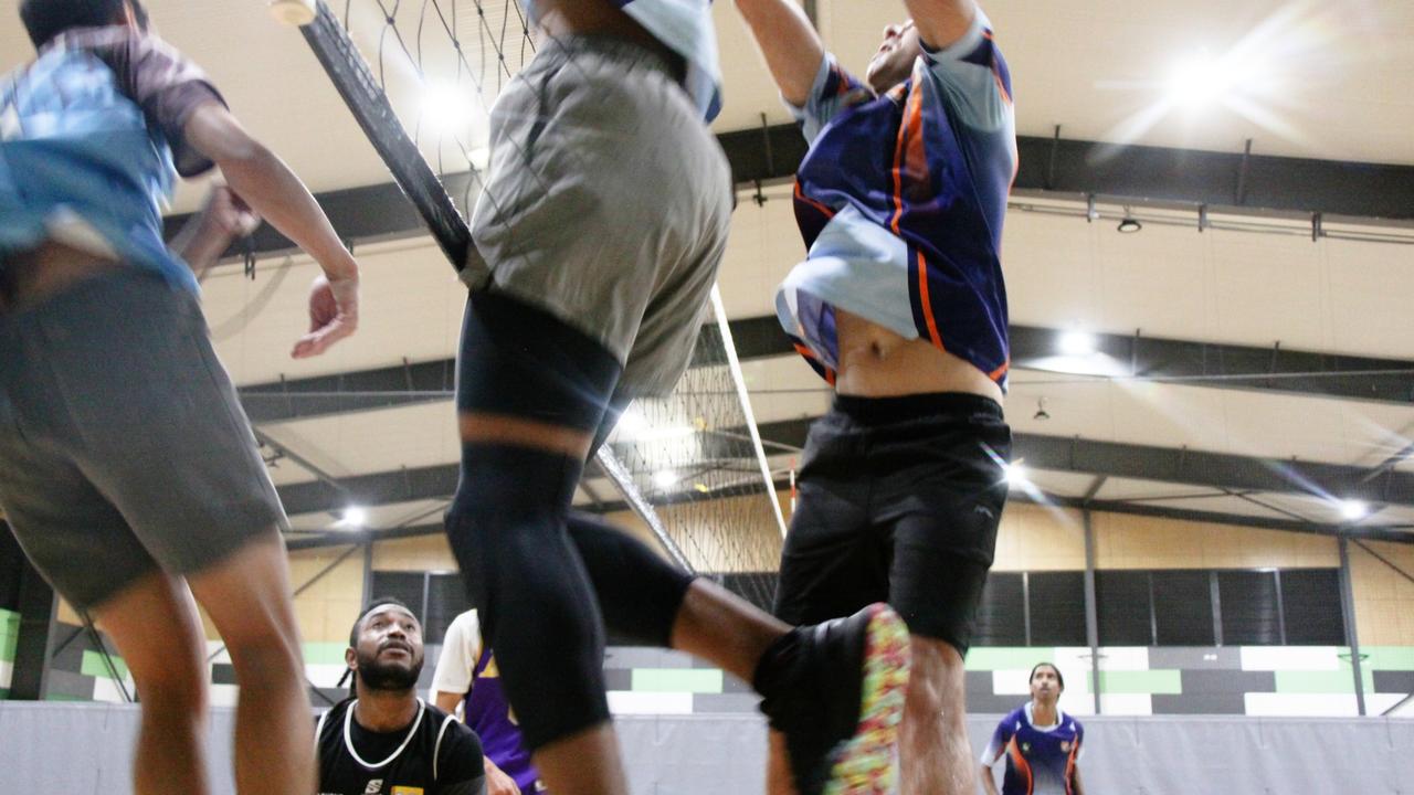 At the 2022 Cairns Cup Volleyball Tournament, local team the Reserves took the silver medal after being defeated by a teen team from Townsville. Here the Reserves play Venom on day one of the two day event. Picture: Alison Paterson