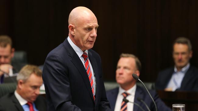 Treasurer Peter Gutwein delivers his Budget speech. Picture: CHRIS KIDD