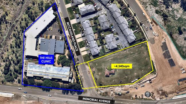 An aerial view of The Hills Clinic proposed expansion