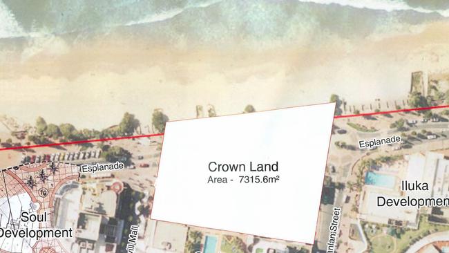 The vision would overhaul the beachfront on Crown land in front of the Paradise Centre mall. PICTURE: Archidiom, commissioned by Surfers Paradise Business Innovation Group