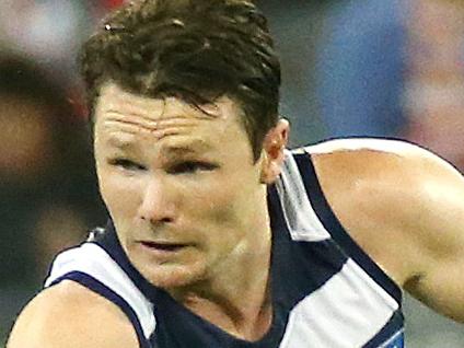 AFL - Preliminary Final , Geelong v Sydney Swans at the MCG , 23rd September , Melbourne Australia. Sydney's Josh P.Kennedy chases Geelong's Patrick Dangerfield in the second quarter. Picture : George Salpigtidis