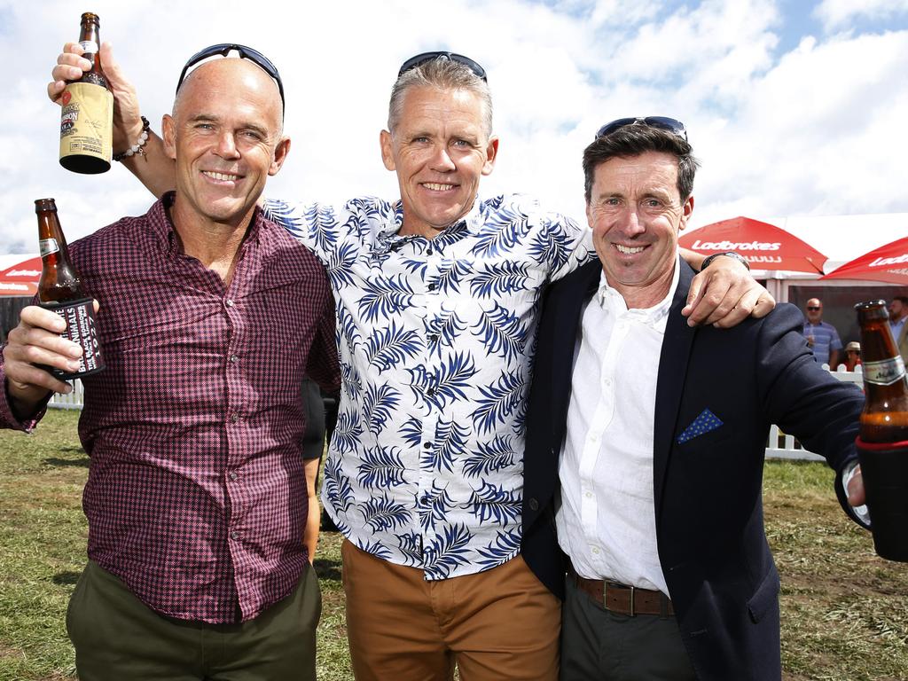 All the action from the Launceston Cup from Mowbray Racecourse. Peter Schouten, Simon Lidgerwood and Paul Mischis. Picture: Zak Simmonds