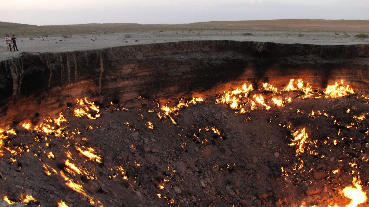 The Darvaza gas crater has been burning for decades in the middle of the vast Karakum desert. Picture: Igor Sasin/AFP
