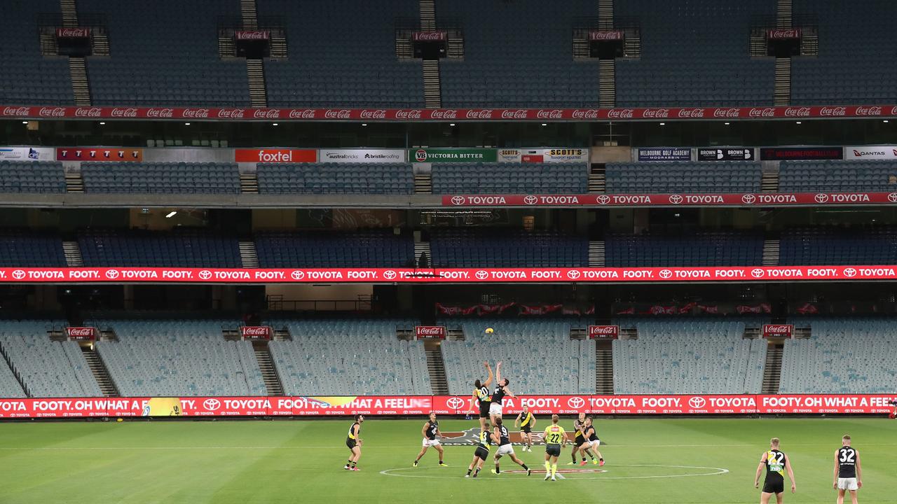 The 2020 season opener between Richmond and Carlton looked very different to usual. Picture: Michael Klein