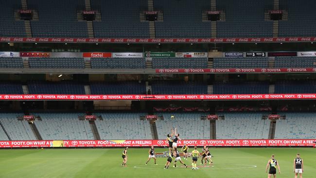 The 2020 season opener between Richmond and Carlton looked very different to usual. Picture: Michael Klein