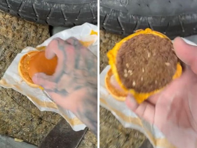 A troubling detail in a McDonald’s cheeseburger found in the back of an old car has sent a shiver down the spine of Aussies.