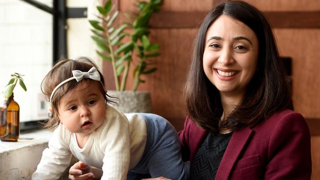 Kat Theophanous with her 8-month-old daughter Ariana. Picture: Nicole Garmston