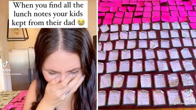 The mum was emotional after discovering the notes. Images: Instagram / @sabrina_matata