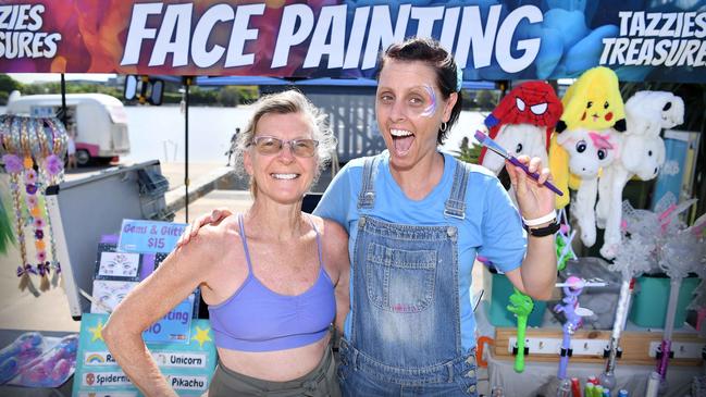 Kathy Goodwin and Taz Unicorn from Tazzies Treasures at Picnic by the Lake, Kawana. Picture: Patrick Woods.