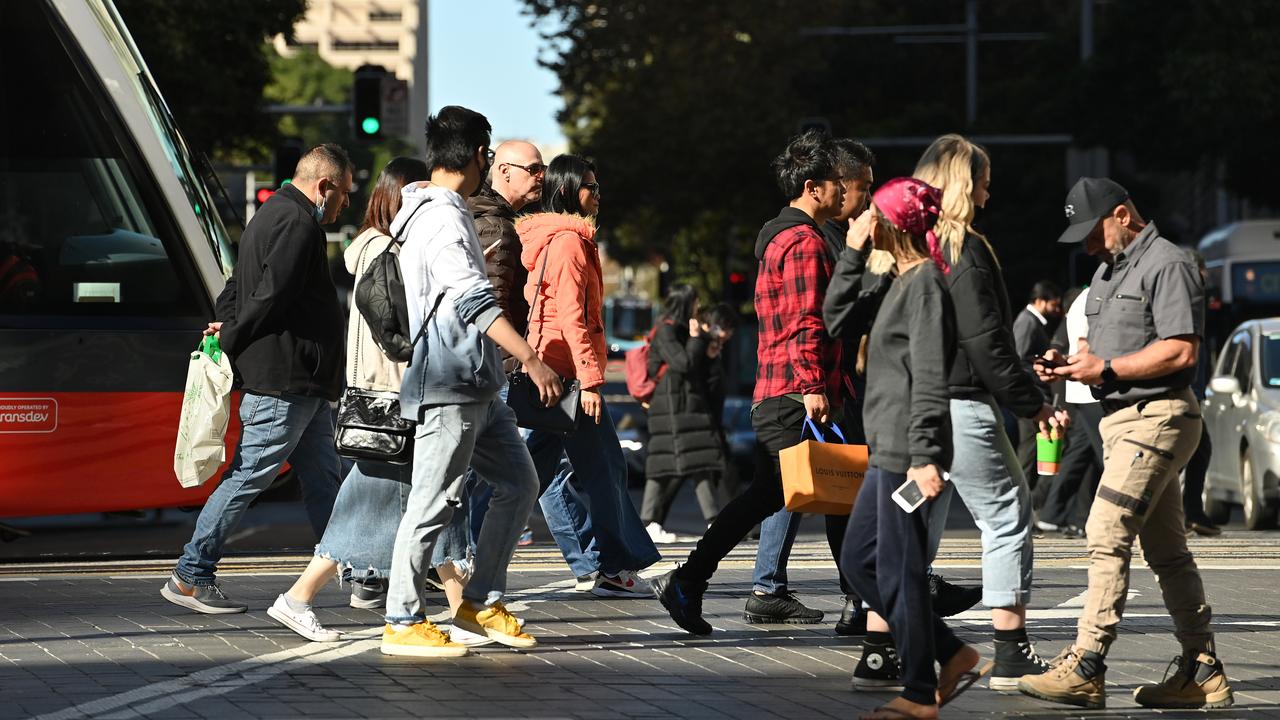 With restrictions being eased, the numbers of shoppers and workers are slowly increasing, such as in the CBD in Sydney, pictured here. Picture: Dean Lewins/AAP