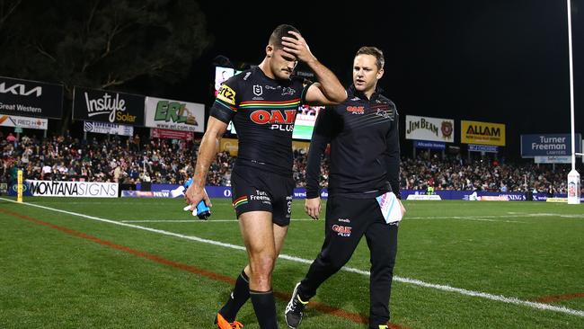 A hamstring injury to Nathan Cleary sparked major debate as to who would be the NSW halfback for game 2. Picture: NRL Photos